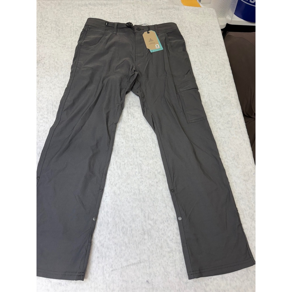 Prana Stretch Zion Pant II Dark Iron Mens 35x30‎ Straight Leg Hiking Cargo Pants